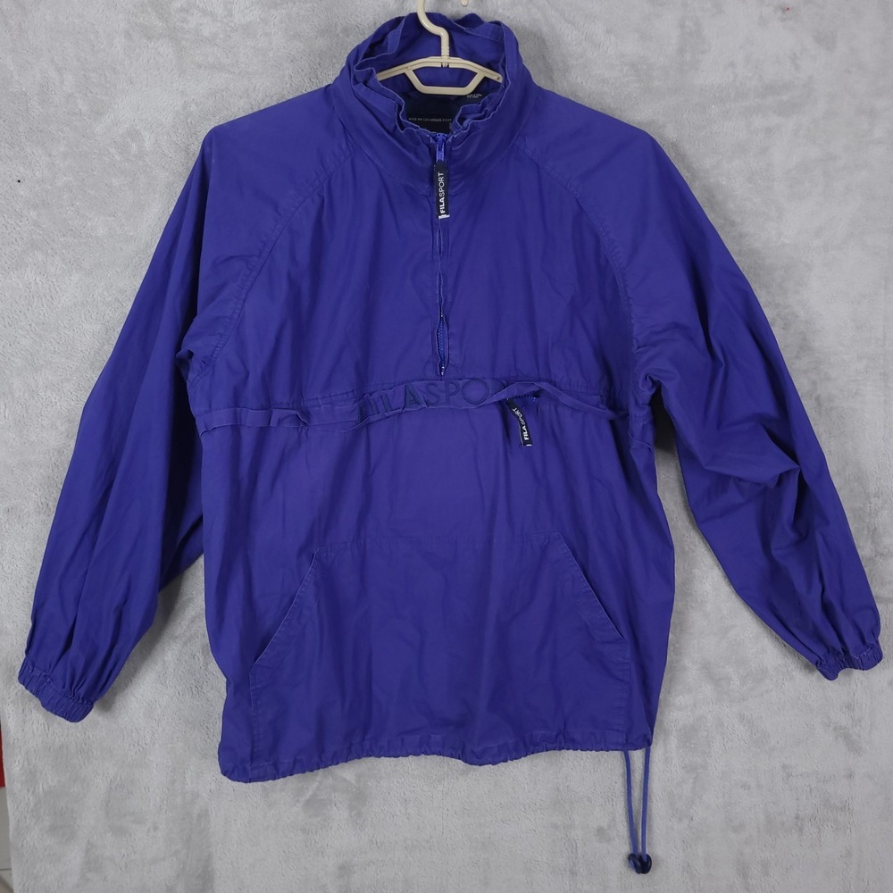 Vintage Fila 90s Anorak Pullover Jacket Packable Hoodie  XL